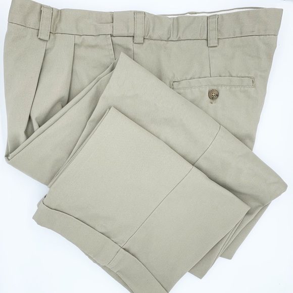 izod pleated cuffed pants